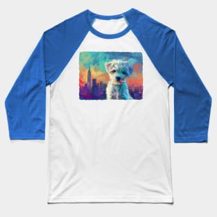 Maltese in New York City Baseball T-Shirt